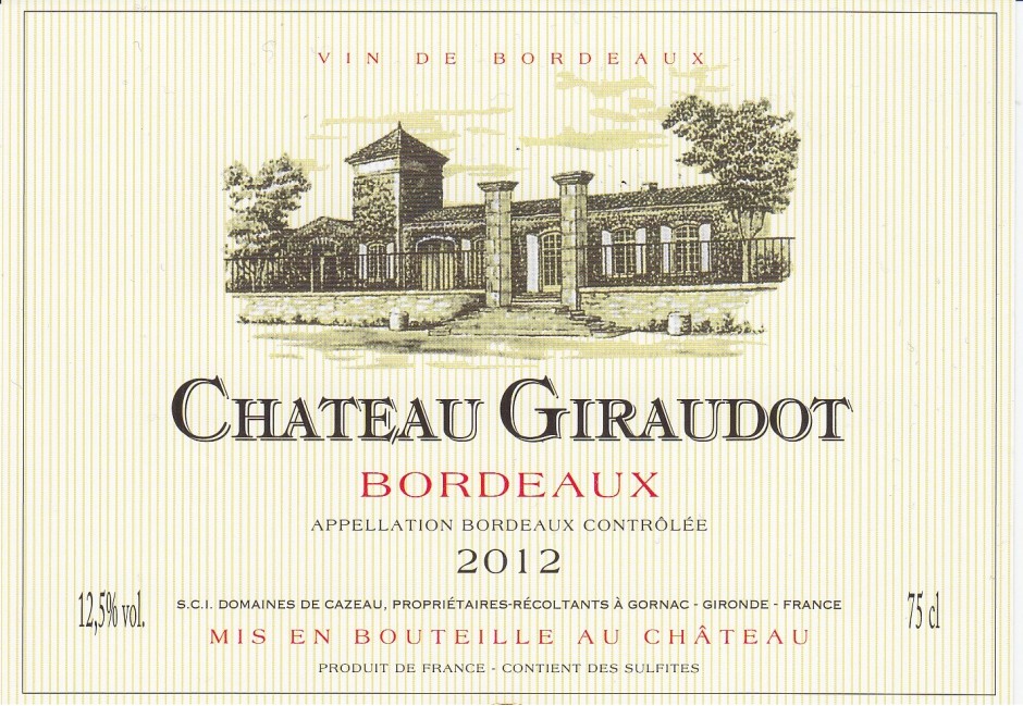 Chateau Giraudot wine bottle label